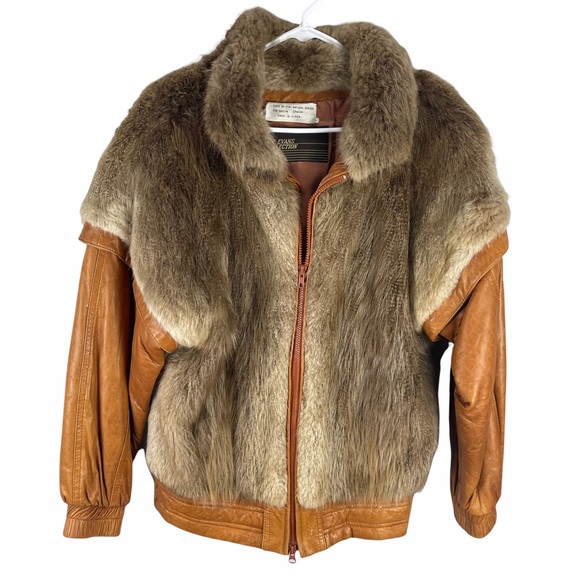 Vintage Jackets & Blazers - Evans VTG 1970s beaver fur leather bomber jacket